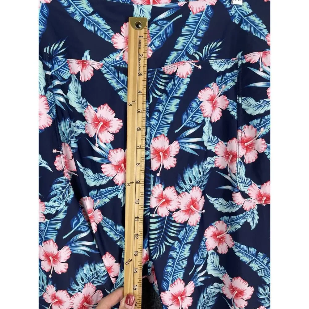 Vidia‎ Activewear Shorts Women's XXXL Slash Pockets Tropical Hibiscus